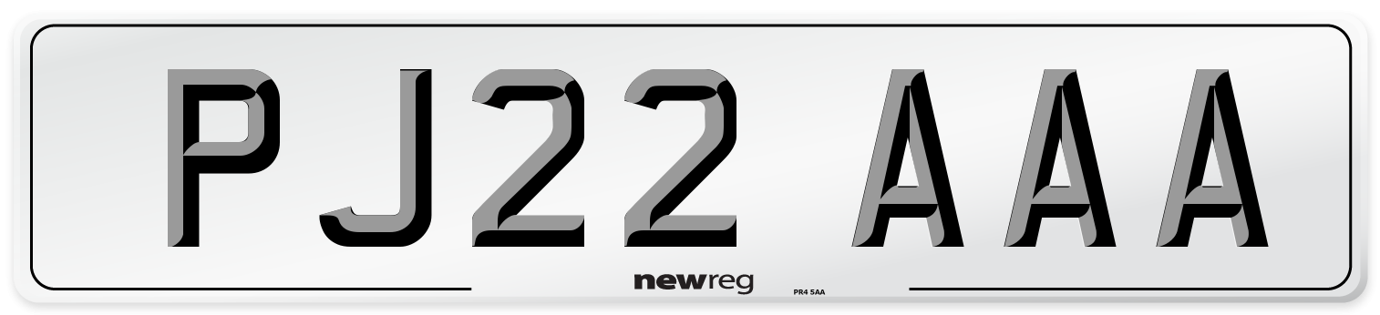 PJ22 AAA Number Plate from New Reg